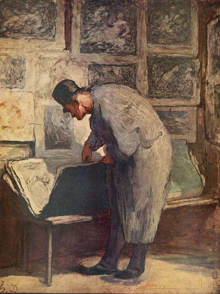 Honore  Daumier Der Kupferstich-Liebhaber oil painting image